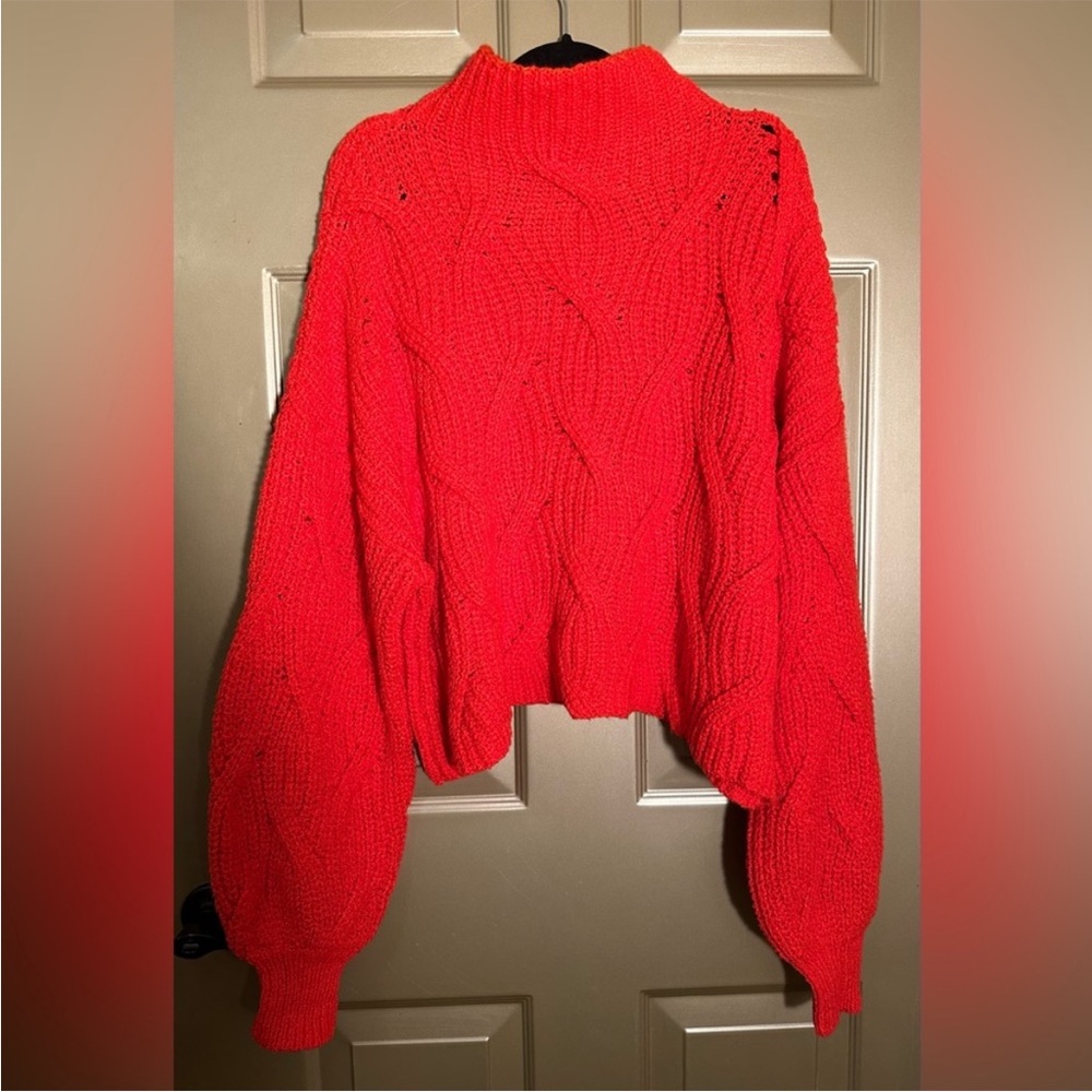 Cozy Red Cable Knit Sweater